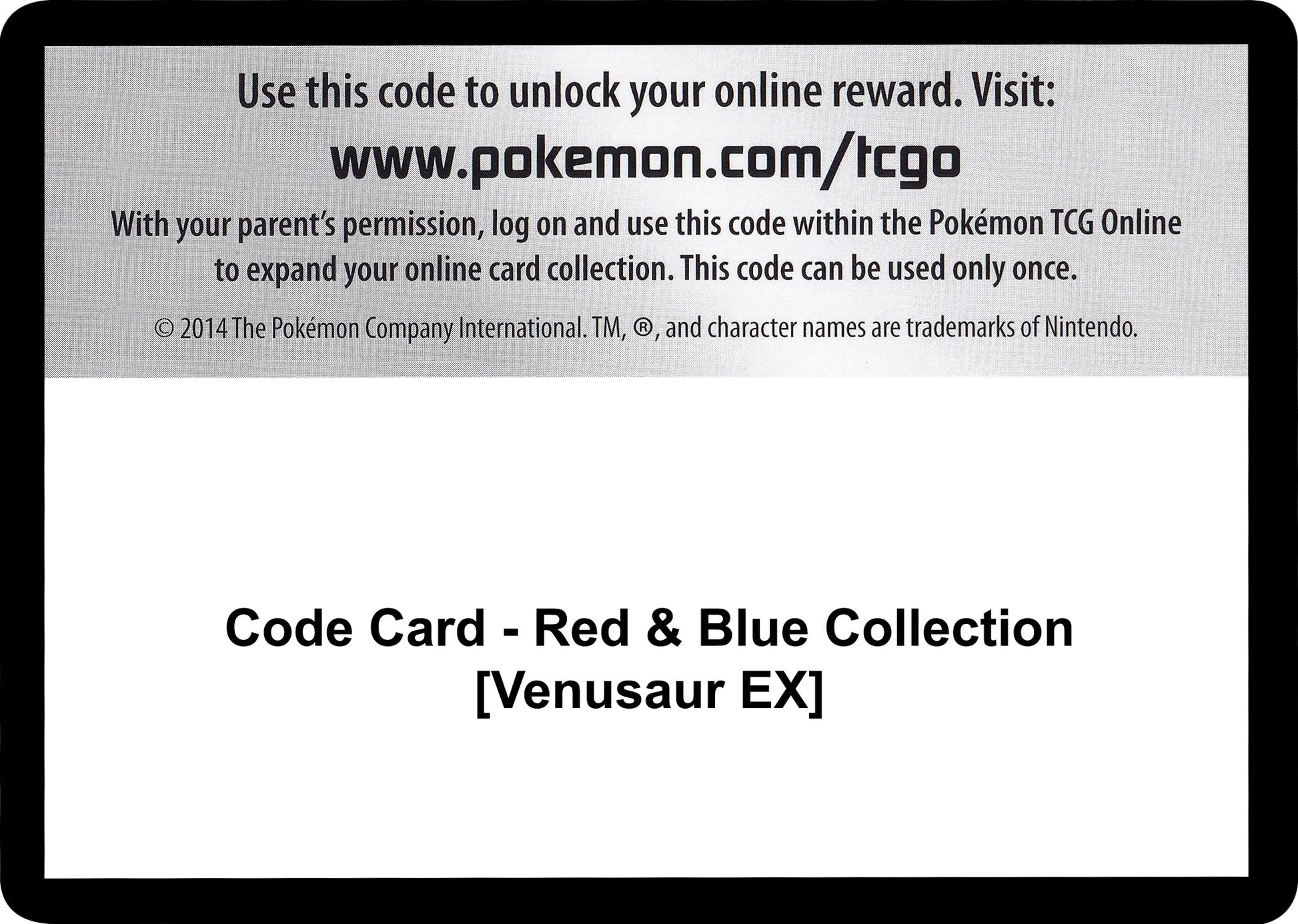 Image for Code Card - Red & Blue Collection [Venusaur EX] (Generations) - Pokemon