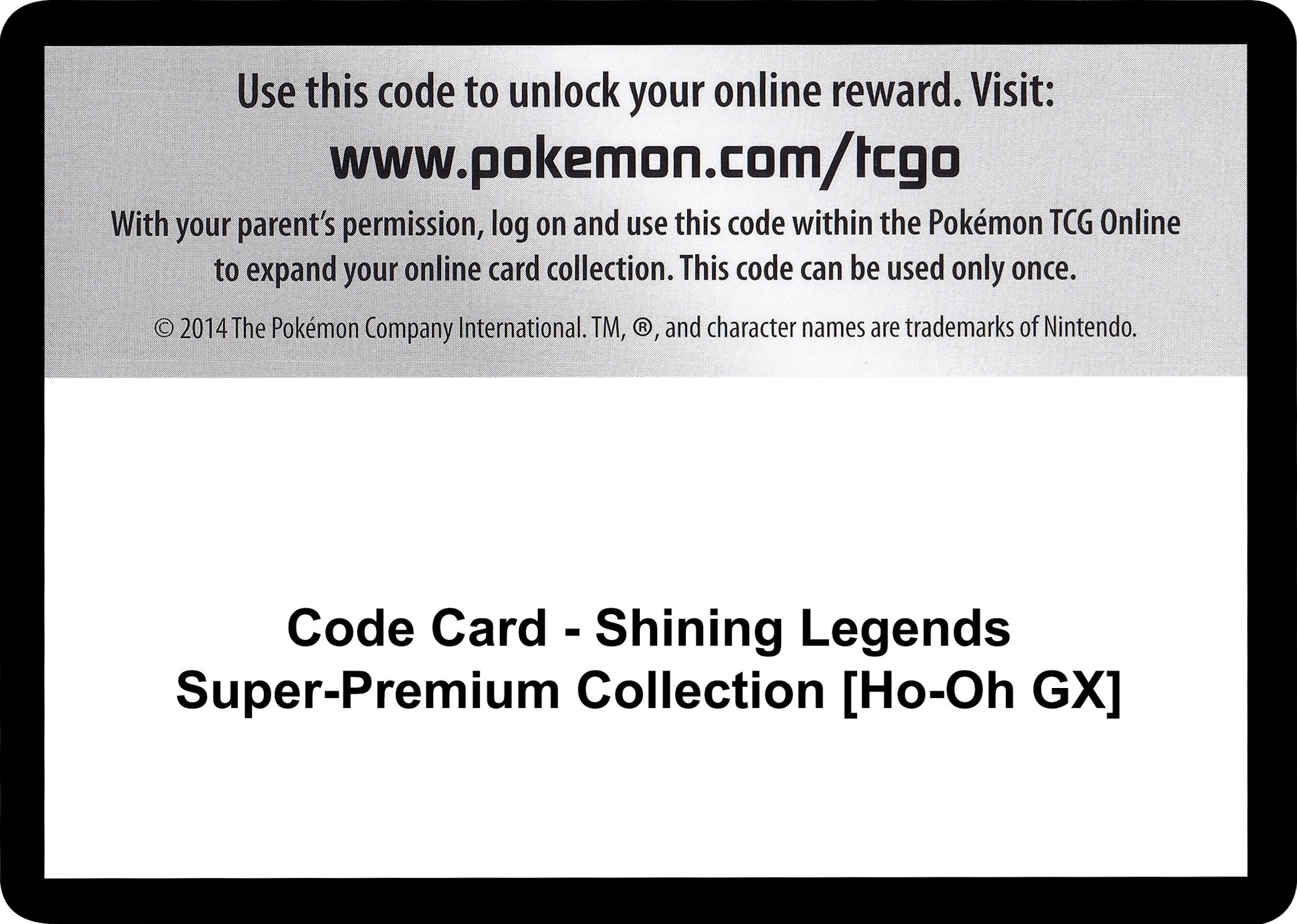 Image for Code Card - Shining Legends Super-Premium Collection [Ho-Oh GX] (Shining Legends) - Pokemon