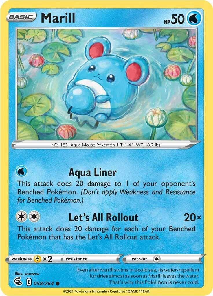 Image for Marill (058/264) (SWSH08: Fusion Strike) - Pokemon