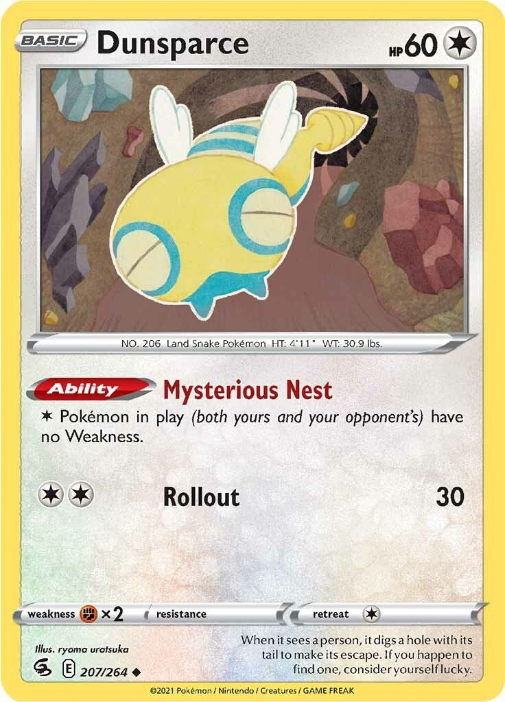 Image for Dunsparce (207/264) (SWSH08: Fusion Strike) - Pokemon
