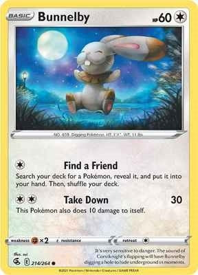 Image for Bunnelby (214/264) (SWSH08: Fusion Strike) - Pokemon