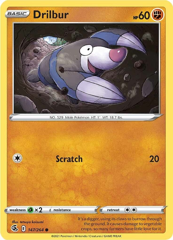 Image for Drilbur (147/264) (SWSH08: Fusion Strike) - Pokemon