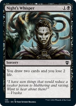 Image for Night's Whisper (133) (Commander: Innistrad: Crimson Vow) - Magic: The Gathering