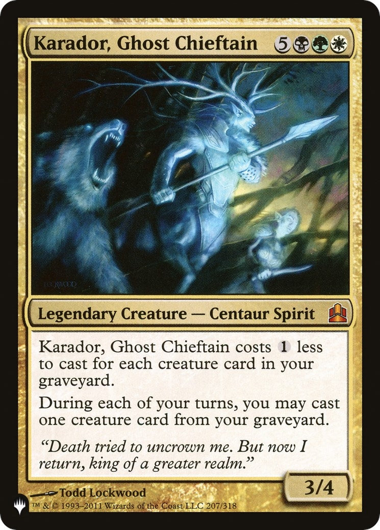 Image for Karador, Ghost Chieftain (207/318) (The List Reprints) - Magic: The Gathering