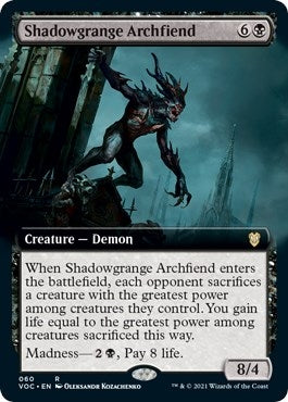Image for Shadowgrange Archfiend (Extended Art) (60) (Commander: Innistrad: Crimson Vow) - Magic: The Gathering