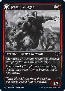 Image for Fearful Villager (424) (Innistrad: Double Feature) - Magic: The Gathering