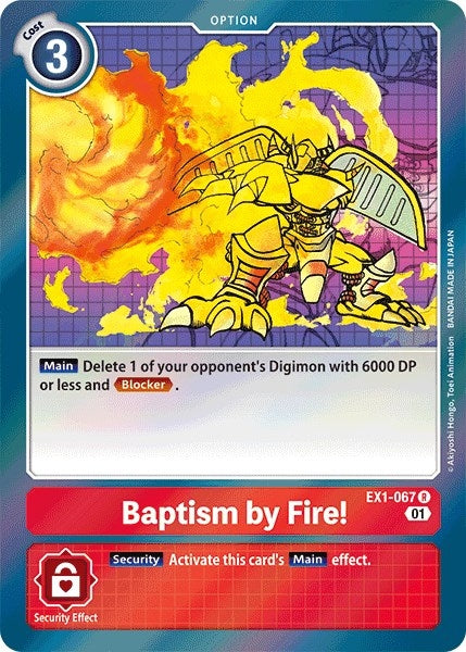 Image for Baptism by Fire! (EX1-067 R) (Classic Collection) - Digimon Card Game