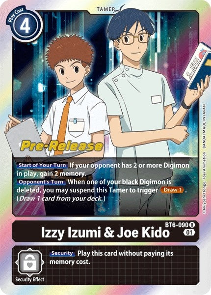 Image for Izzy Izumi & Joe Kido (BT6-090 R) (Double Diamond Pre-Release Cards) - Digimon Card Game
