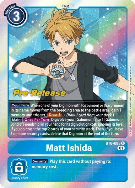 Image for Matt Ishida (BT6-088 R) (Double Diamond Pre-Release Cards) - Digimon Card Game