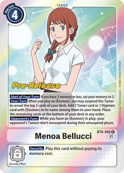 Image for Menoa Bellucci (BT6-092 R) (Double Diamond Pre-Release Cards) - Digimon Card Game