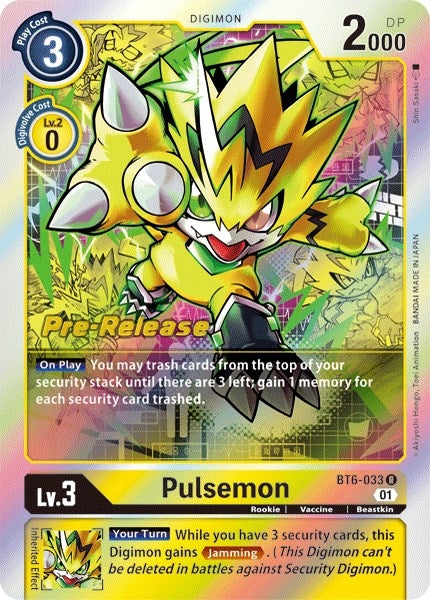Image for Pulsemon (BT6-033 R) (Double Diamond Pre-Release Cards) - Digimon Card Game