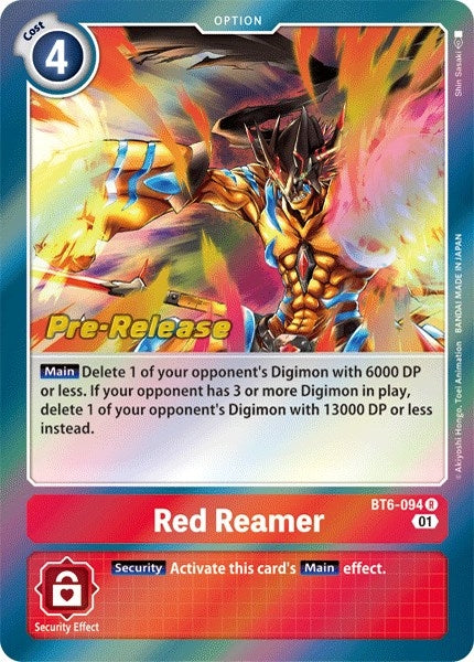 Image for Red Reamer (BT6-094 R) (Double Diamond Pre-Release Cards) - Digimon Card Game