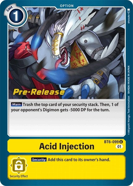 Image for Acid Injection (BT6-099 U) (Double Diamond Pre-Release Cards) - Digimon Card Game