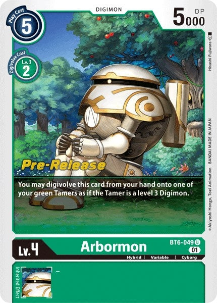 Image for Arbormon (BT6-049 U) (Double Diamond Pre-Release Cards) - Digimon Card Game