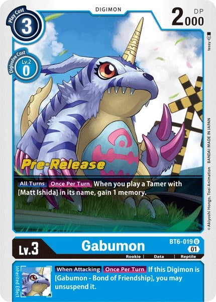 Image for Gabumon (BT6-019 U) (Double Diamond Pre-Release Cards) - Digimon Card Game