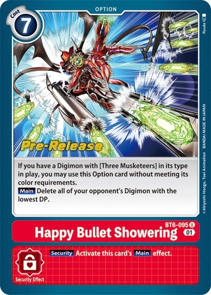 Image for Happy Bullet Showering (BT6-095 U) (Double Diamond Pre-Release Cards) - Digimon Card Game