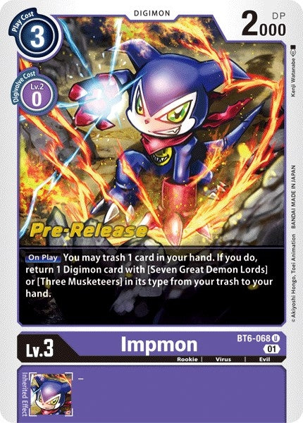 Image for Impmon (BT6-068 U) (Double Diamond Pre-Release Cards) - Digimon Card Game