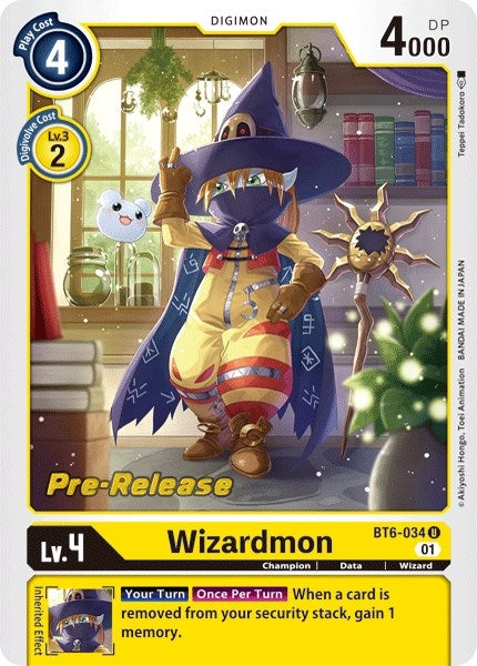 Image for Wizardmon (BT6-034 U) (Double Diamond Pre-Release Cards) - Digimon Card Game