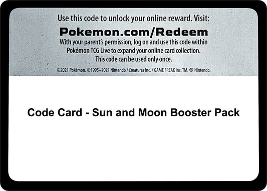 Image for Code Card - Sun and Moon Booster Pack (SM Base Set) - Pokemon