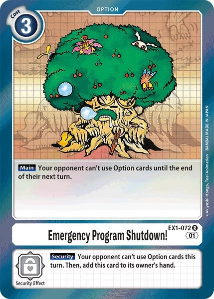 Image for Emergency Program Shutdown! (EX1-072 R) (Classic Collection) - Digimon Card Game