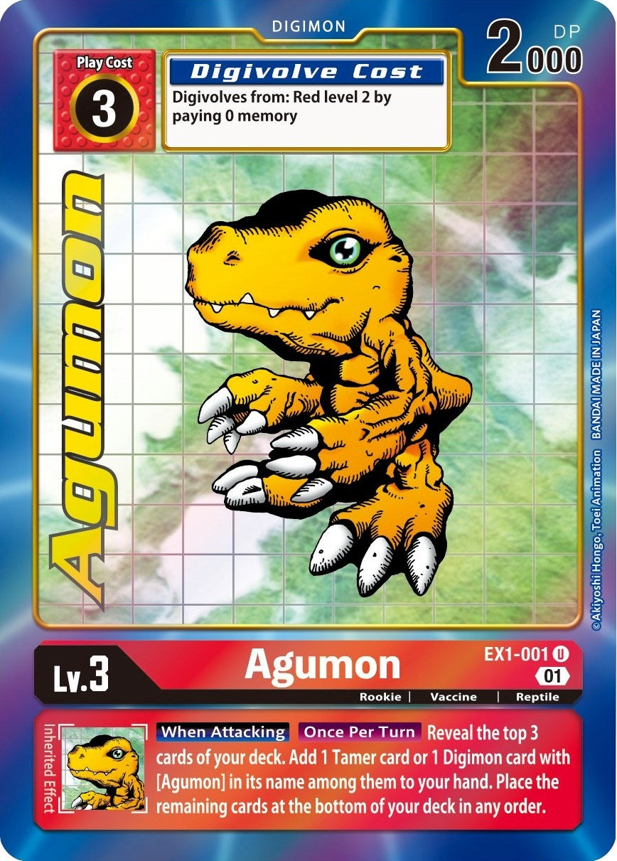 Image for Agumon (Alternate Art) (EX1-001 U) (Classic Collection) - Digimon Card Game