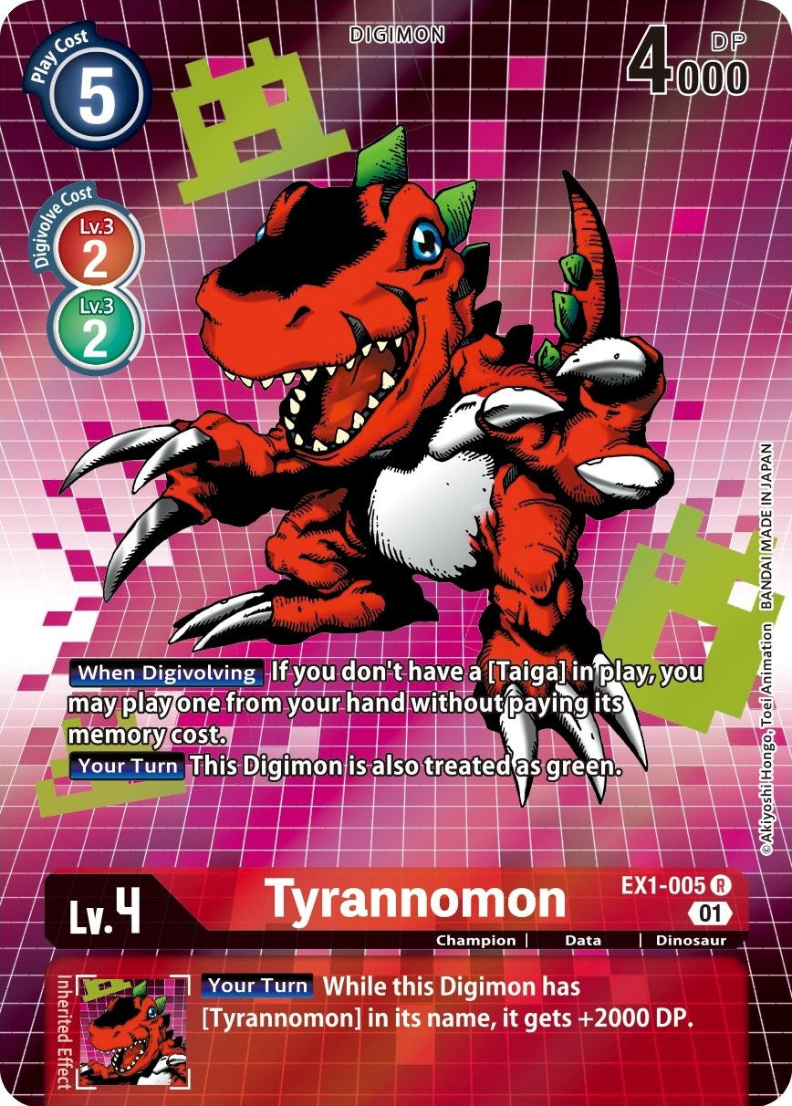 Image for Tyrannomon (Alternate Art) (EX1-005 R) (Classic Collection) - Digimon Card Game