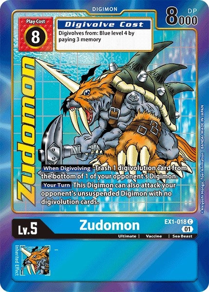 Image for Zudomon (Alternate Art) (EX1-018 C) (Classic Collection) - Digimon Card Game