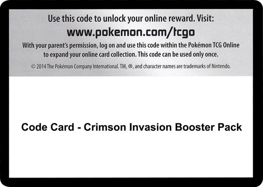 Image for Code Card - Crimson Invasion Booster Pack (SM - Crimson Invasion) - Pokemon