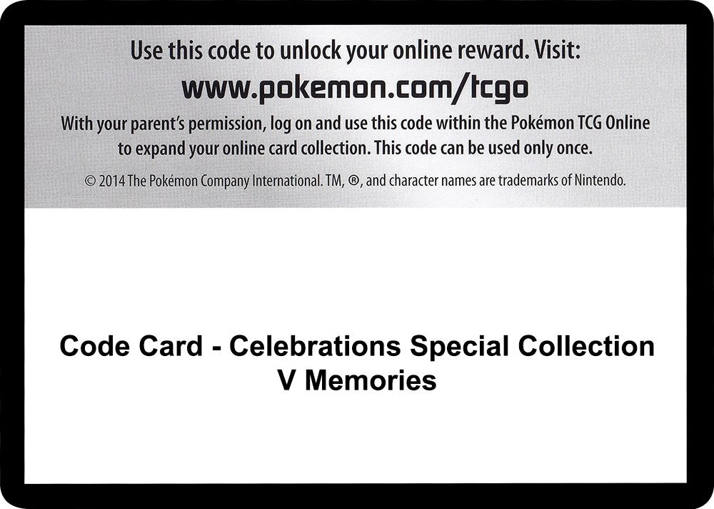 Image for Code Card - Celebrations Special Collection - V Memories (Celebrations) - Pokemon