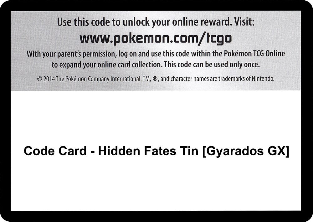 Image for Code Card - Hidden Fates Tin [Gyarados GX] (Hidden Fates) - Pokemon