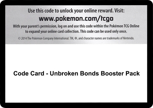 Image for Code Card - Unbroken Bonds Booster Pack (SM - Unbroken Bonds) - Pokemon