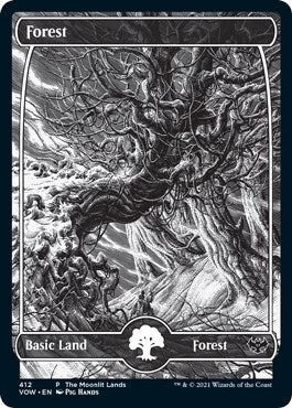 Image for Forest (Moonlit Land) (Foil Etched) (412) (WPN & Gateway Promos) - Magic: The Gathering