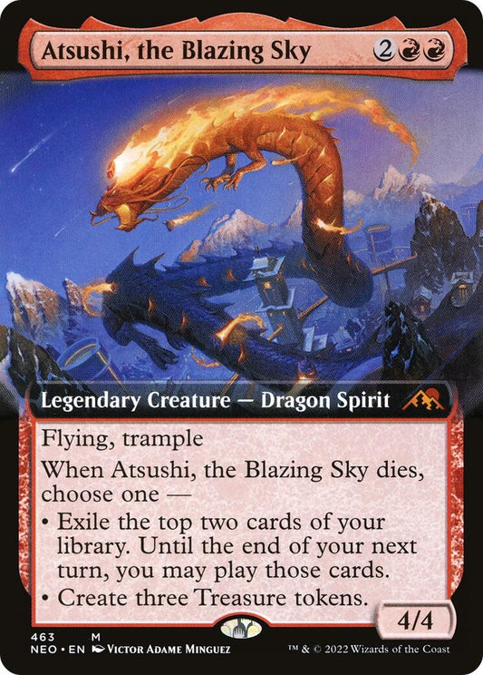 Image for Atsushi, the Blazing Sky (Extended Art) (463) (Kamigawa: Neon Dynasty) - Magic: The Gathering