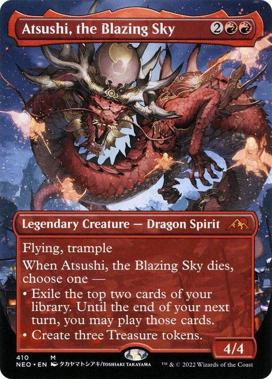Image for Atsushi, the Blazing Sky (Borderless) (410) (Kamigawa: Neon Dynasty) - Magic: The Gathering