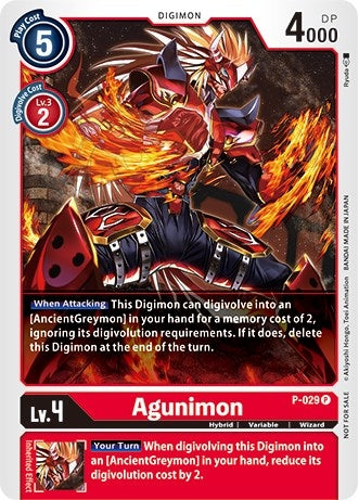 Image for Agunimon - P-029 (P-029 P) (Revision Pack Cards) - Digimon Card Game