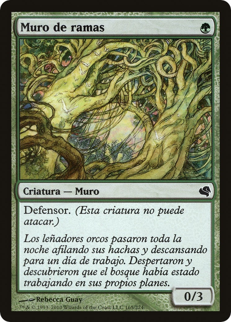 Image for Wall of Wood (Spanish) - "Muro de ramas" (165) (Magic Encyclopedia 2011 (Salvat)) - Magic: The Gathering