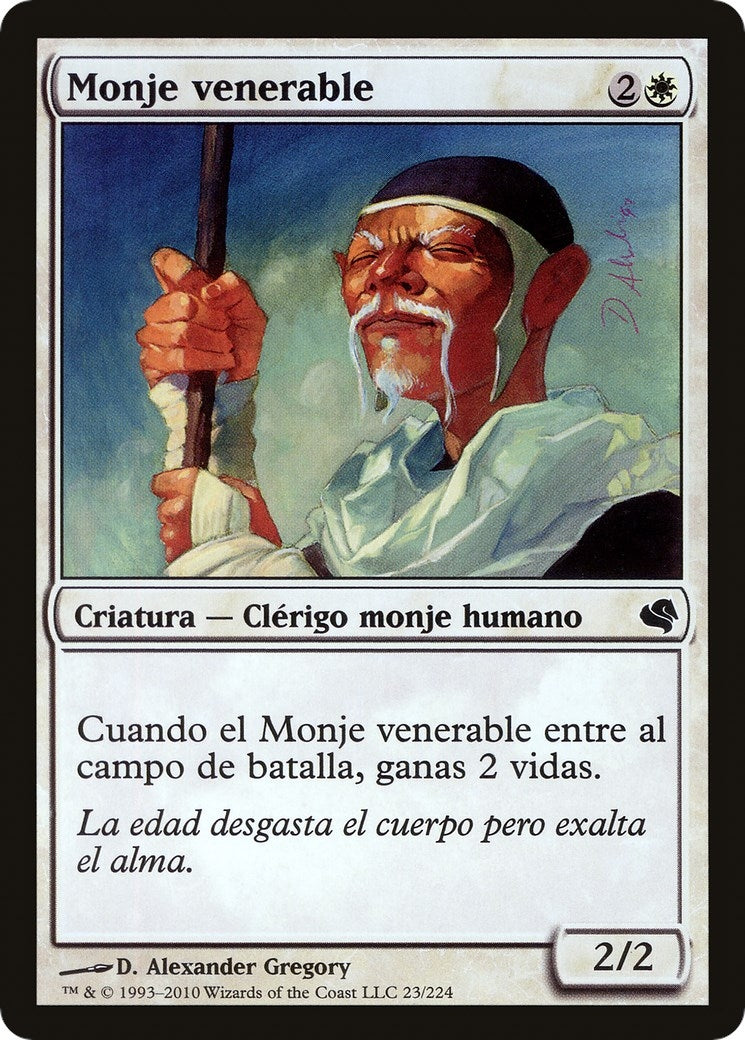 Image for Venerable Monk (Spanish) - "Monje venerable" (23) (Magic Encyclopedia 2011 (Salvat)) - Magic: The Gathering