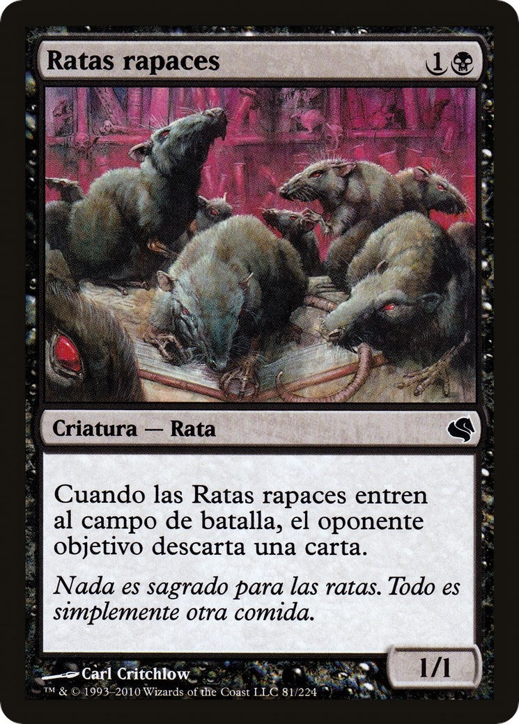 Image for Ravenous Rats (Spanish) - "Ratas rapaces" (81) (Magic Encyclopedia 2011 (Salvat)) - Magic: The Gathering