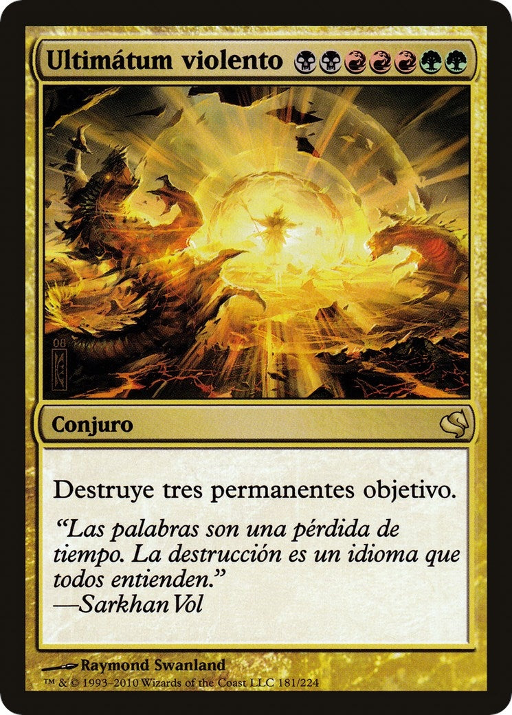 Image for Violent Ultimatum (Spanish) - "Ultimatum violento" (181) (Magic Encyclopedia 2011 (Salvat)) - Magic: The Gathering