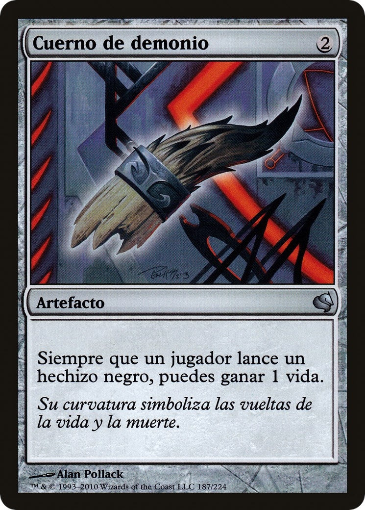 Image for Demon's Horn (Spanish) - "Cuerno de demonio" (187) (Magic Encyclopedia 2011 (Salvat)) - Magic: The Gathering