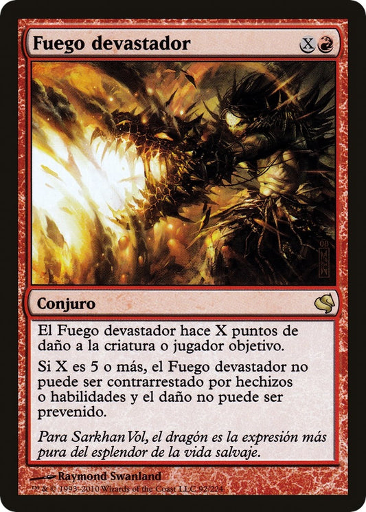 Image for Banefire (Spanish) - "Fuego devastador" (92) (Magic Encyclopedia 2011 (Salvat)) - Magic: The Gathering