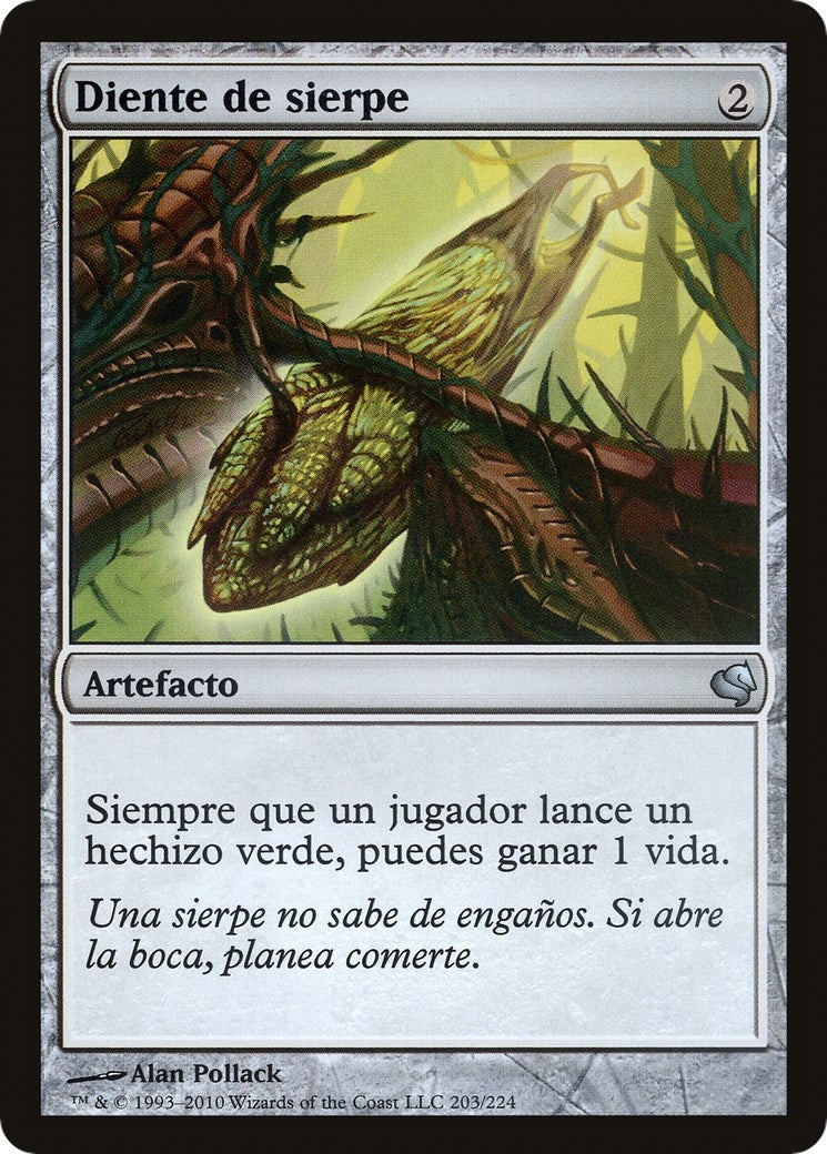 Image for Wurm's Tooth (Spanish) - "Diente de sierpe" (203) (Magic Encyclopedia 2011 (Salvat)) - Magic: The Gathering