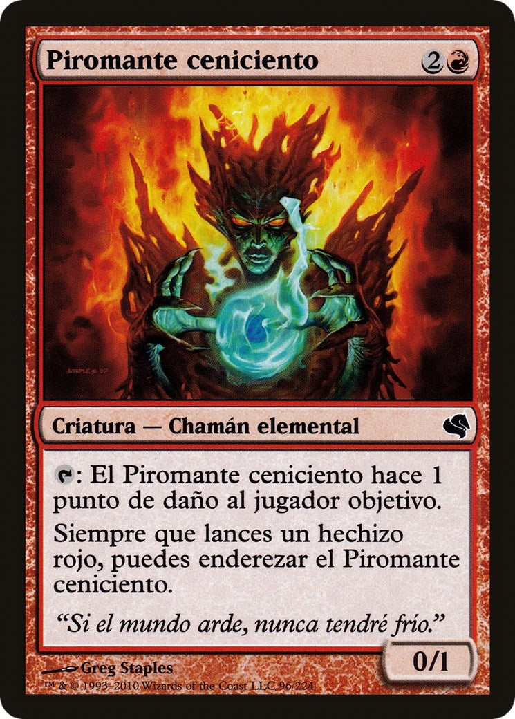 Image for Cinder Pyromancer (Spanish) - "Piromante ceniciento" (96) (Magic Encyclopedia 2011 (Salvat)) - Magic: The Gathering