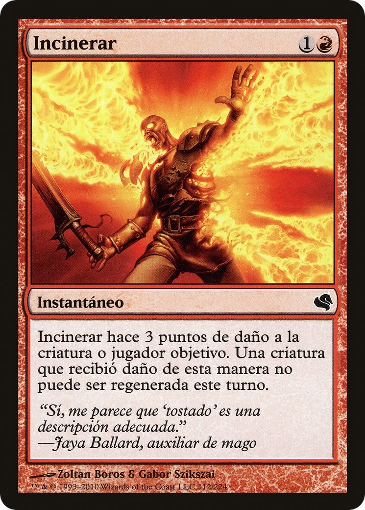 Image for Incinerate (Spanish) - "Incinerar" (112) (Magic Encyclopedia 2011 (Salvat)) - Magic: The Gathering
