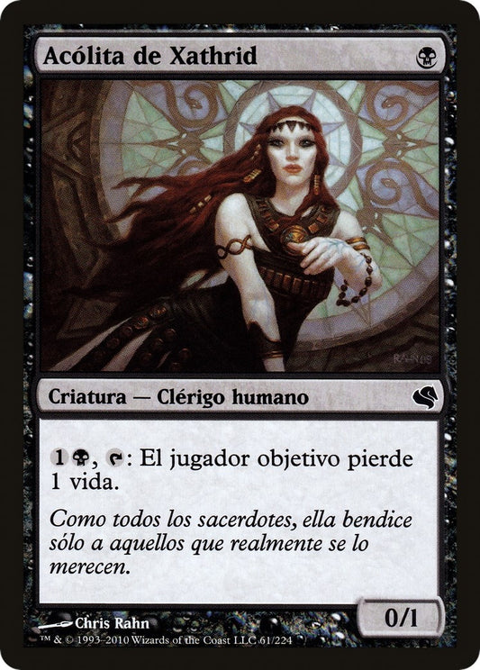 Image for Acolyte of Xathrid (Spanish) - "Acolita de Xathrid" (61) (Magic Encyclopedia 2011 (Salvat)) - Magic: The Gathering