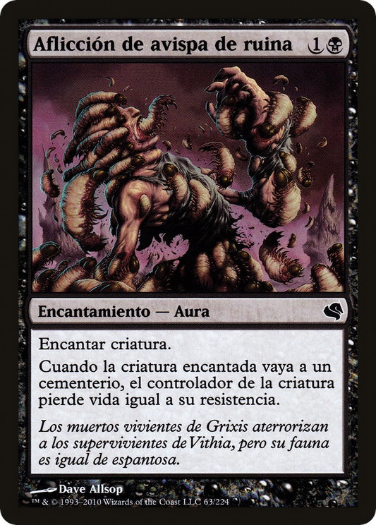 Image for Banewasp Affliction (Spanish) - "Afliccion de avispa de ruina" (63) (Magic Encyclopedia 2011 (Salvat)) - Magic: The Gathering