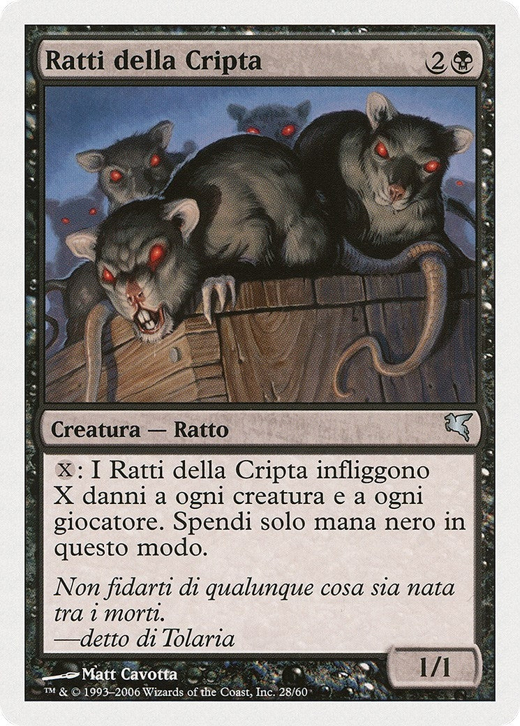Image for Crypt Rats (Italian) - "Ratti della Cripta" (A29) (Magic Encyclopedia 2005 (Salvat/Hachette)) - Magic: The Gathering