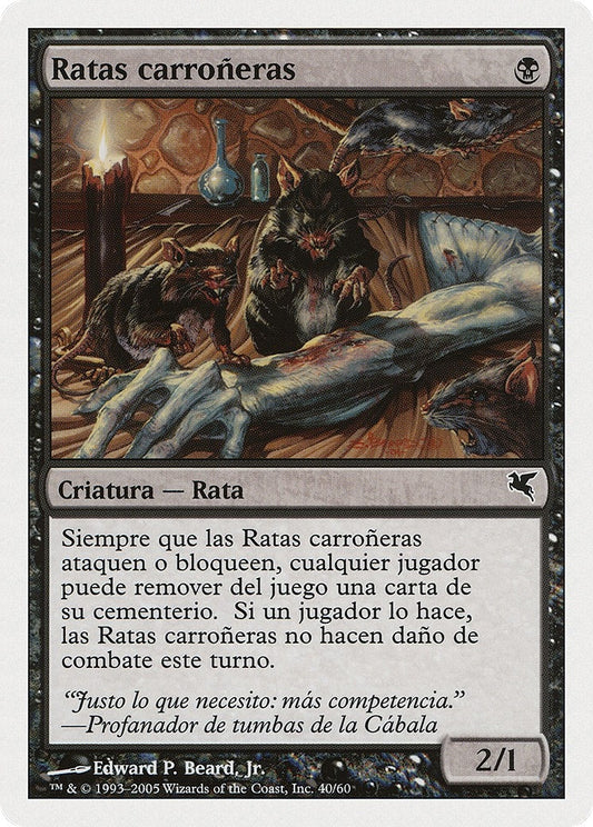 Image for Carrion Rats (Spanish) - "Ratas carroneras" (A40) (A40) (Magic Encyclopedia 2005 (Salvat/Hachette)) - Magic: The Gathering