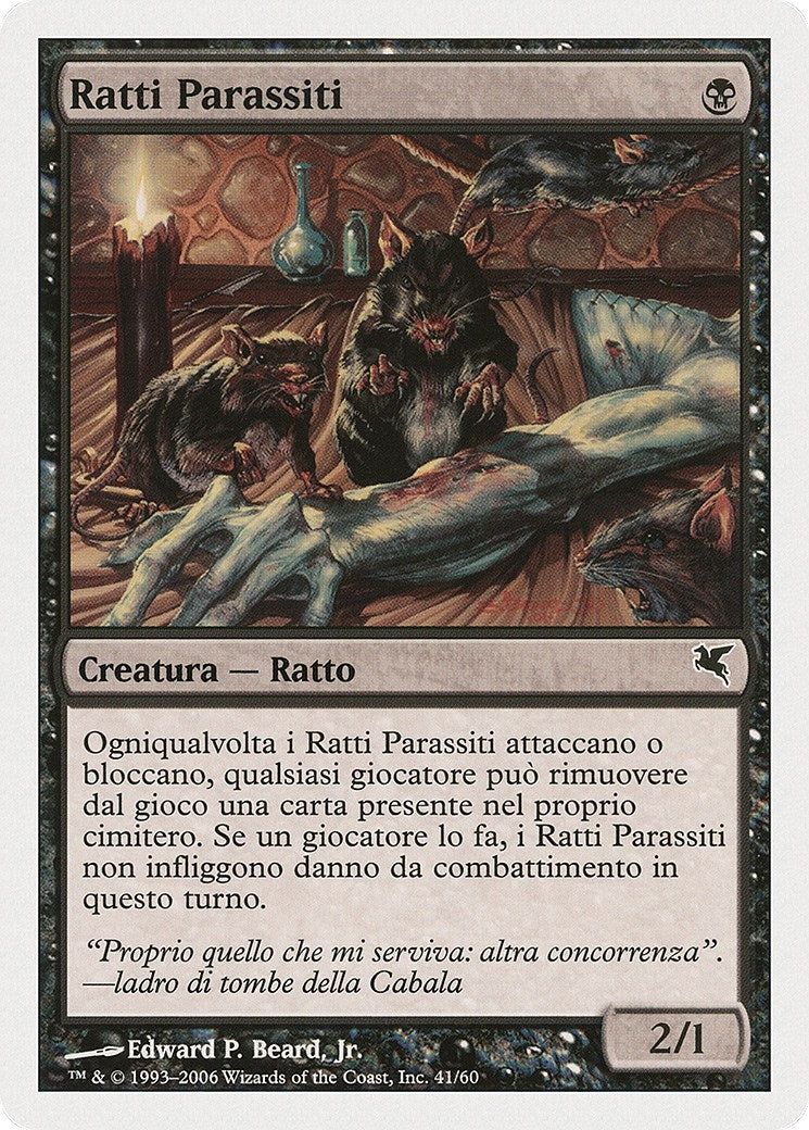 Image for Carrion Rats (Italian) - "Ratti Parassiti" (A41) (A41) (Magic Encyclopedia 2005 (Salvat/Hachette)) - Magic: The Gathering
