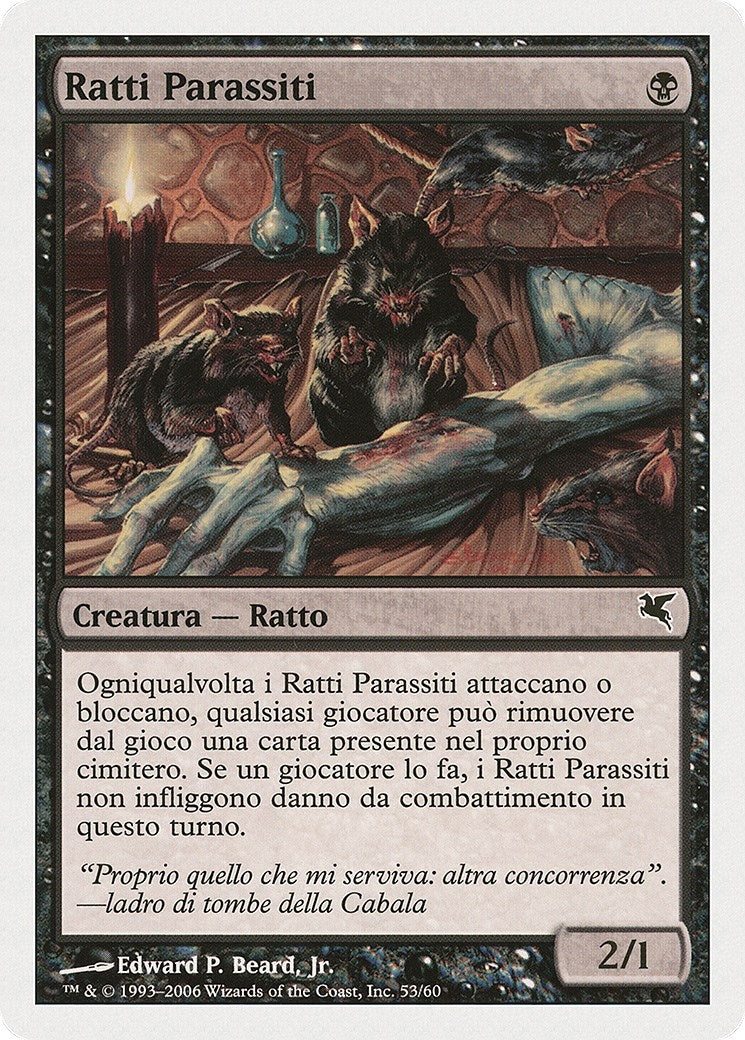 Image for Carrion Rats (Italian) - "Ratti Parassiti" (A53) (A53) (Magic Encyclopedia 2005 (Salvat/Hachette)) - Magic: The Gathering